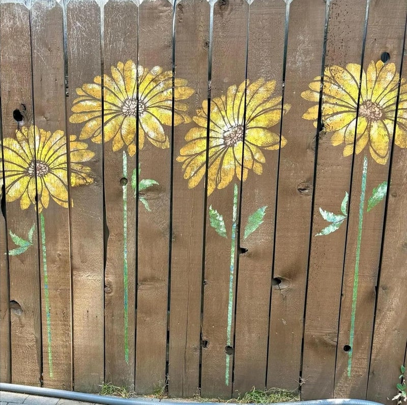 SUNVERSE Large Flower Stencils for Painting Daisy Flower Stencils for Walls 14” Floral Stencil Templates for Garden Fence Wood Furniture Fabrics - Image 4